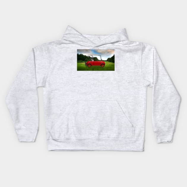 Fiat Golf Cart Kids Hoodie by CreativePhil